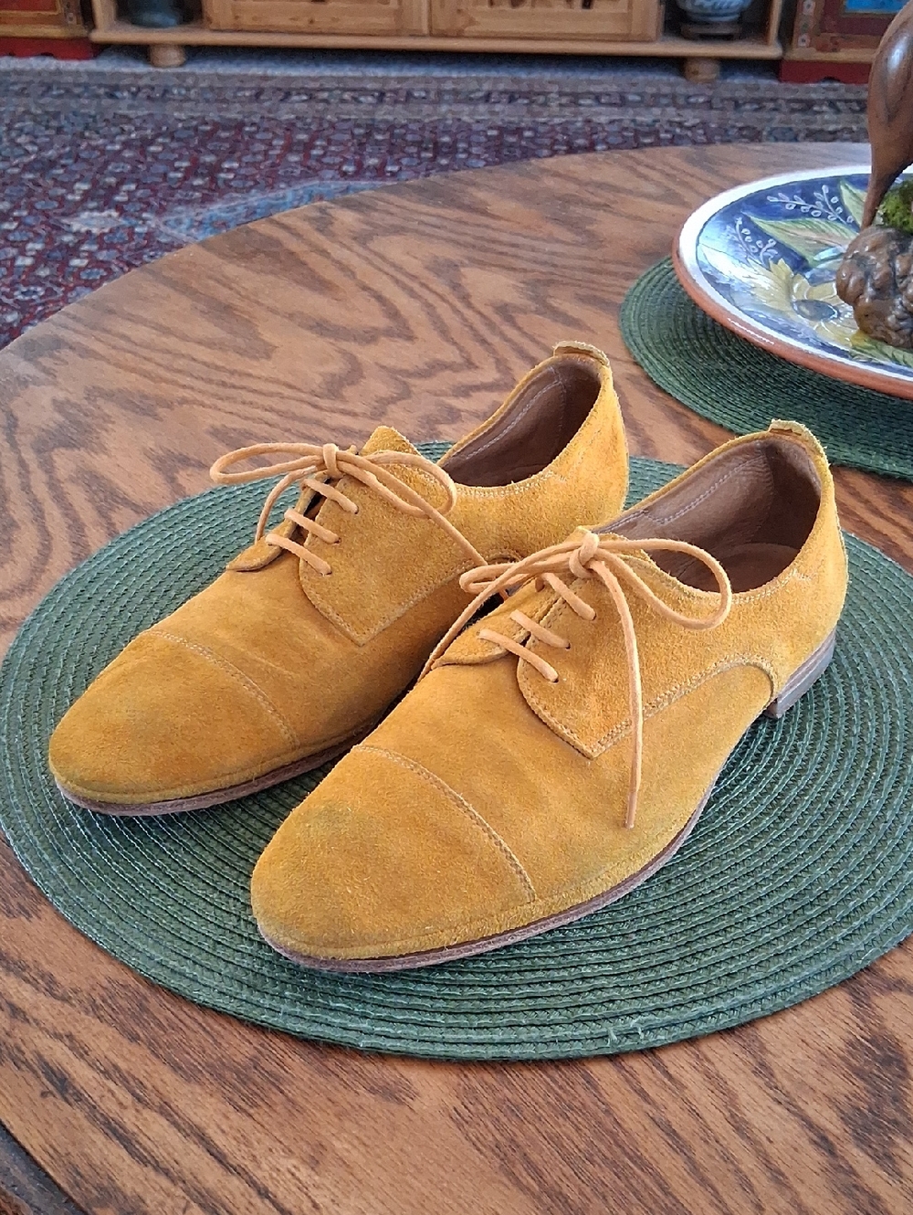 n.d.c Made By Hand Mustard Suede Lace Up Oxford Loafers Size 39